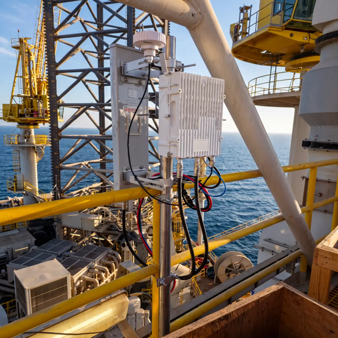 Outdoor radio on an offshore rig
