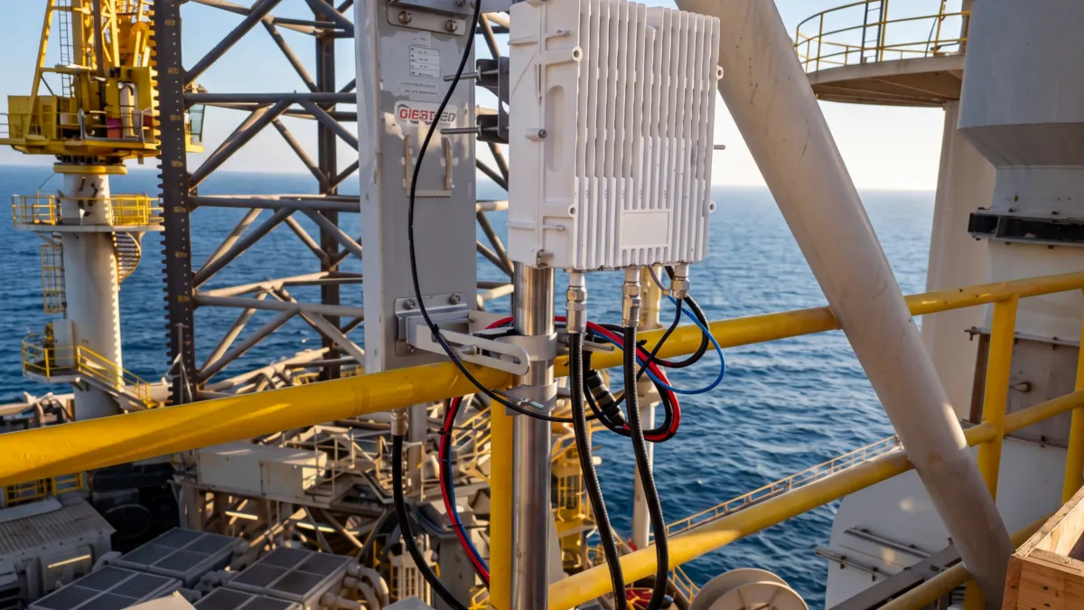 Outdoor radio on an offshore rig