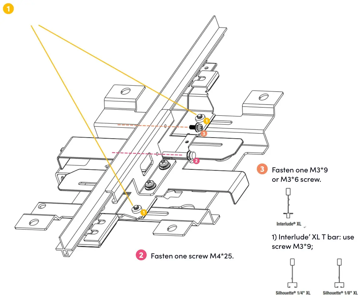 AP 22 Silhouette T-bar step 4 - fix the active grid bracket