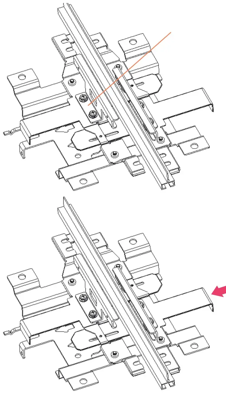 AP 22 Silhouette T-bar step 3 - push the active grid bracket to the T-bar