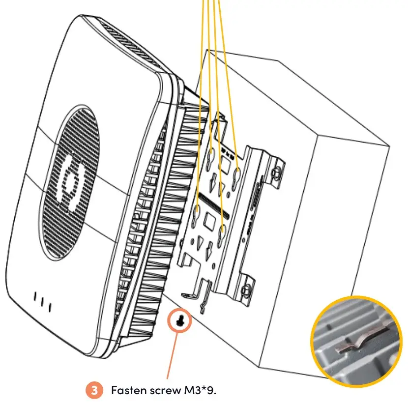 AP 22 wall mount step 5 - slide the device onto the mounting kit