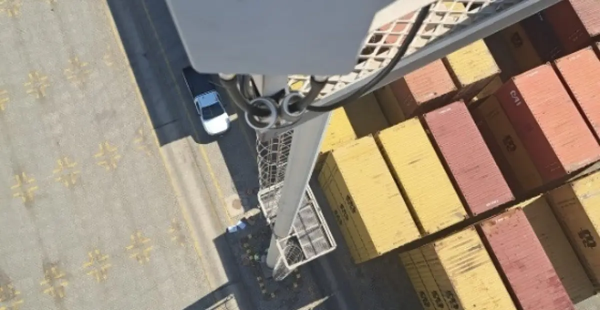 Gallery AP on pole over container stacks