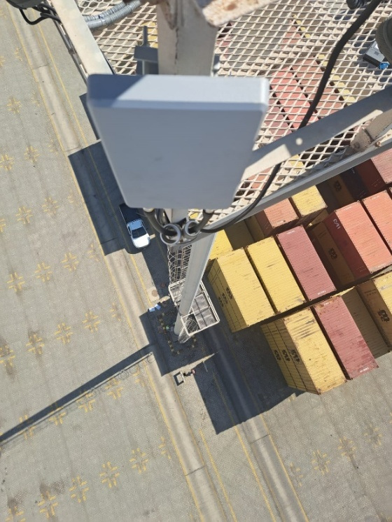 Gallery AP on pole over container stacks